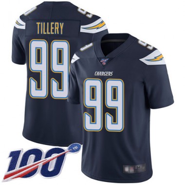 Los Angeles Chargers NFL Football Jerry Tillery Navy Blue Jersey Men Limited  #99 Home 100th Season Vapor Untouchable